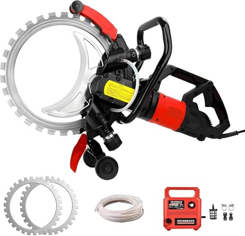 JIMINHUIXIN Elektrische Betonringsäge Betonsäge Ringsäge 9500W - Betontrennsäge mit 2x16 Diamantblättern, Ringbetonsäge Ring Saw mit Wasserpumpe, Staubunterdrückung für Beton, Stein und Ziegel