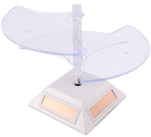COHEALI 3 lagiger Solar Schmuckständer aus Abs mit Automatischem 360° drehteller für Halsketten und Armbänder zur Produktpräsentation in Weiß