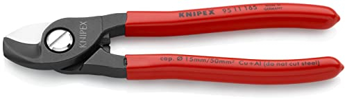 Knipex Cable Shears burnished, plastic coated 165 mm (self-service card/blister) 95 11 165 SB