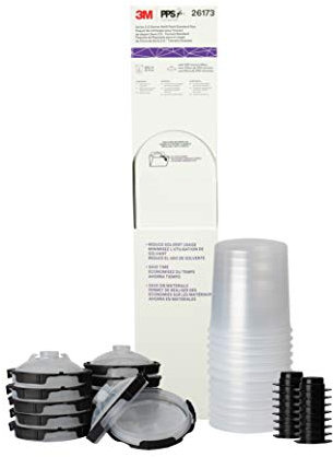 3M PPS 2.0 Paint Spray Gun System Refill Kit with Lids and Liners, 26173, Standard, 22 Ounces, 200-Micron Filter, Use for Cars, Furniture, Home and more,12 Disposable Lids and Liners,16 Sealing Plugs