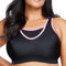 Große Größen Plusgröße Bustier Sport-BH mit bestem Halt ohne Bügel Nr. 1066, Schwarz/Pink, 75D