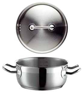 Mäser 926085 Professional I Bratentopf mit Deckel, Ø 16cm, Edelstahl 18/10, silber