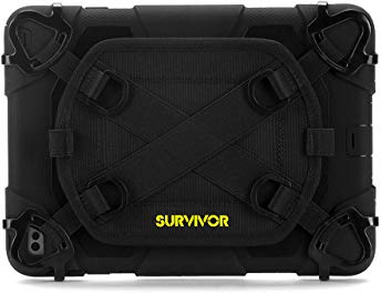 Griffin Universal Survivor Harness Kit mit Handschlaufe und Schultergurt für Tablets 9 - 10 (Apple, Samsung, Microsoft etc.) Schwarz [Kompatibel mit Survivor Hüllen I Gepolstert] - XB41228