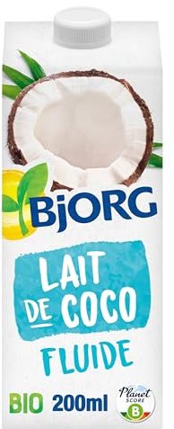 BJORG - Lait de Coco Cuisine Bio - 100% Végétal, Pauvre en Sel - 200 ml