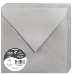 Clairefontaine 50073C Packung mit 20 Umschläge Pollen, 165 x 165mm, 135g, Silber