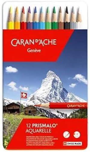 Caran d'Ache Prismalo Aquarelle Farbstifte, 12 Stück