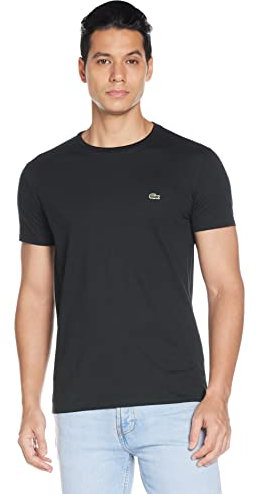 Lacoste Herren T-Shirt Th6709 , Schwarz (Noir) , Small (Herstellergröße: 3)