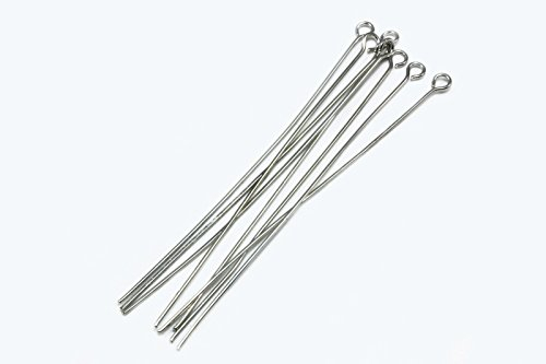 INWARIA Ösenstifte 26/30/32/35/50/55/60/70mm 100 Stück Kettelstifte Nietstifte Stifte S9 (26 mm, Silberfarben)