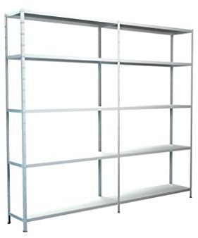 SCHULTE Regalwelt Lagerregal mit 10 PowerMAX-Fachböden in weiß, 200x220x35cm, Steckregal mit einfacher Montage ohne Verschrauben, Traglast je Boden bis zu 85 Kg