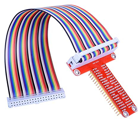 ARCELI RPi GPIO Breakout-Erweiterungskarte + Flachbandkabel + T-Typ GPIO-Adapter 20 cm FC40 40-Pin-Flachbandkabel für Raspberry Pi 3 2 Modell B & B + SC05