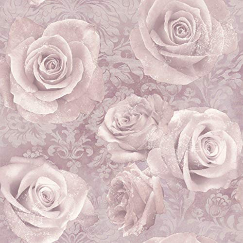 Floral Wallpaper Opera Reverie Blush Pink Roses Flower Heavy Weight YöL