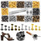 420 Sets Ledernieten, Nieten für Lederhandwerk, 4 Farben und 3 Größen, Leder-Nieten-Set mit 3 Lederwerkzeugen, Nieten für Stoff, Remaches para Cuero, Doppelkappen-Messing-Nieten für Dekoration