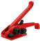 Ruban Manuel de Cerclage Tendeur Emballage Pince Cercleuse Machine Etanchéité Combinaison Outil Reliure Liaison Cutter pour 16~19mm PET/PP Bande(rouge)