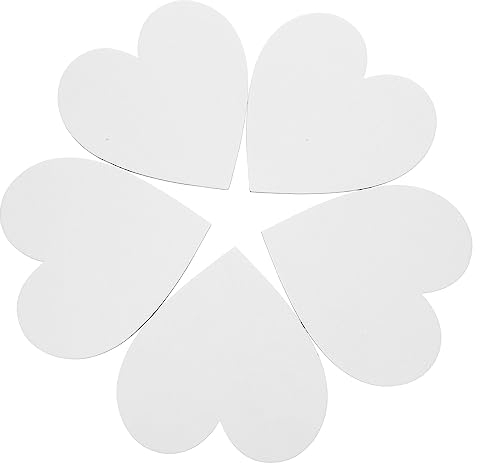 Healifty Lot de 5 panneaux en toile en forme de cœur pour peinture, dessin, décoration d'intérieur 15 x 15 cm