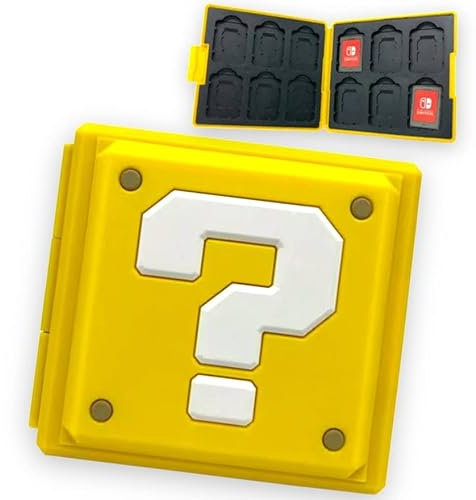 Nintendo Switch Games Case Storage - Super Mario ? Mark Box Design Holds 12 Switch Game Cards & 12 Micro SD Cards - Micro SD Storage Case Games Case Question Mark Yellow