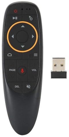 Agatige Mando a Distancia para PC, Control Remoto por Voz Air Mouse 2.4G Mini Teclado Inalámbrico con Giroscopio para TV Box, PC, Smart TV(Negro)