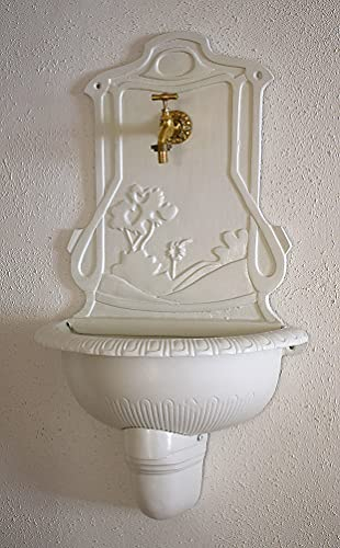 Graf von Gerlitzen Bassena Wandbrunnen Wand Brunnen Blumenampel Wasser Zapfstelle Antik Jugendstil FOU5-W-Kleiner kran