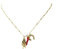 Flowers Collana in Acciaio Color Oro, Rosa o Argento Portafortuna con 3 Ciondoli Corno Rosso Ferro di Cavallo e Mano Corna Catenina Elegante con Anelli e Piccole Sfere (Dorato)