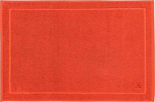 Erwin Müller Duschvorlage, Badematte Heidenheim - extra schwer, enorm saugstark, waschbar, trocknergeeignet - orange Größe 50x80 cm
