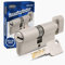 GERCAR Cilindro 30/30 con pomo para cerradura de puerta (latón mate, niquelado, incluye 5 llaves, longitud: 60 mm, A: 30 mm, ancho: 30-1 unidad)