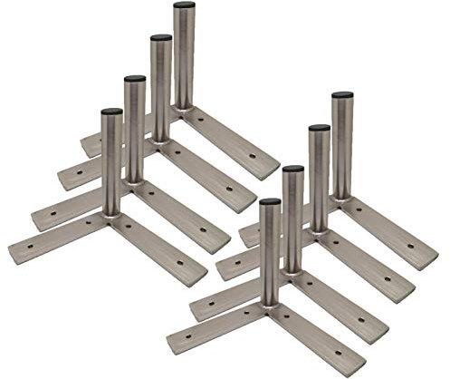ZJYWMM 8 Stück Möbelbeine Edelstahl Möbelfüße Metallsofa Couchbeine Metallschrank Tisch Schreibtisch Betthocker Ersatzfüße Möbelerhöhungen,Silber