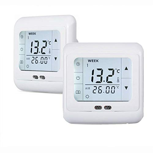 HEZHU Thermostat Fußbodenheizung Digitales Heizungsthermostat 16A Raumthermostat Thermostat Touchscreen Programmierbar für Fussbodenheizung Wasser Heizung Wandheizung Wandthermostat mit LED (2)