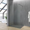 Walkin Dusche Duschabtrennung schwarz 120x200 cm Begehbare Duschwand Glas bodengleich Glasduschwand Glastrennwand barrierefrei behindertengerecht Sicherheitsglas 8 mm Lotus-Effekt NANO Beschichtung