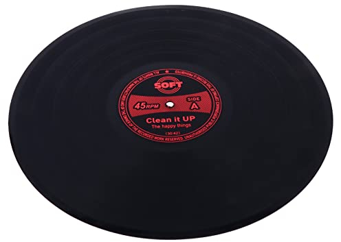 Cabilock Silikon Tischset Vinyl Schallplatten Platzset Hitzebeständig Tischuntersetzer rutschfeste Teller Untersetzer Retro Tischmatte Platzdeckchen für Zuhause Küche Party Tischdekoration