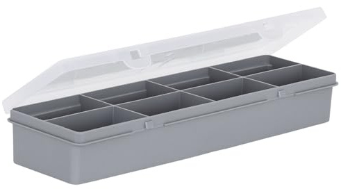 Wham 4.01 29cm 8 Division Plastic Organiser Box - Soft Grey
