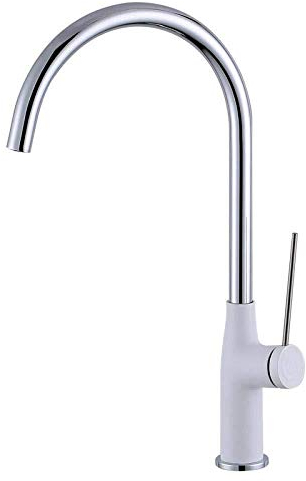 TAOZUYING Wasserhahn, Edelstahl, Messing, Chrom, Badarmaturen, Wasserhahn, Küche, matt, weiße Farbe, Waschbeckenhahn, Einhebelmischer, heiß und kalt, Doppelsteuerung, Kupfer-Küchenarmatur Marriage
