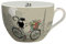 KIUB Bol chat avec une anse - Motif chat sur un vélo avec aussi la Tour Eiffel de Paris - matière porcelaine fine - contenance 500ML
