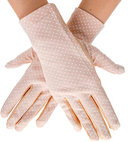 WLLHYF Sun Protection Gloves Breathable UV Gloves Full Finger Touchscreen Non Slip Gloves Sunblock Gloves Driving Gloves for Women Men Outdoor Activities Riding Fishing Golfing, Light Beige