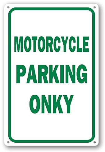 Panneau d'avertissement pour moto parking uniquement - Panneau d'avertissement de la route ou de la route - Panneau de sécurité pour intérieur ou extérieur - 20,3 x 30,5 cm