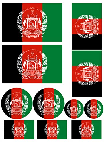 Daged Afghanistan Flaggen Fahne Set 11 Stück Aufkleber selbstklebend Sticker - FS