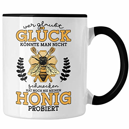 Trendation - Tasse Imker Geschenk Honig Bienenzucht Geschenkidee (Schwarz)