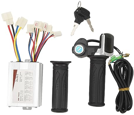 RiToEasysports Elektrofahrrad-Controller-Kit, 36 V 800 W Motorcontroller, Gasgriff, Roller, Bürstenloser Controller-Kit mit Quadratischem Bildschirm, Tastensperre für Elektrische Dreiräder