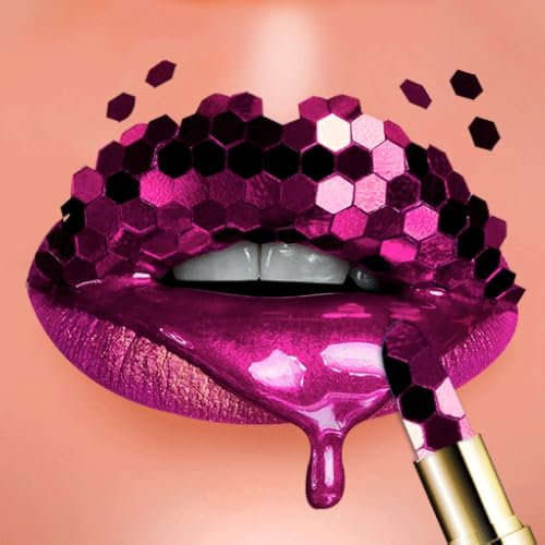 Perfekter Lippenstift: DIY-Lippenkunst-Salon-Make-up-Spiele. Lippenkunst-DIY-Lippen fertig. Lippenstift, Maskenbildner, Lippen-Make-up-Kunst, Schönheitssalon, lustige Kunstspiele, Schönheits-Maskenbil