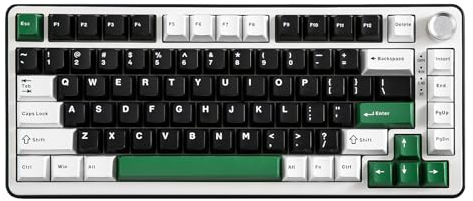 YUNZII B75 PRO Drahtlose Mechanische Tastatur, 75% Gaming Tastatur Dichtung Hot Swap Keyboard mit Knopf, Vorgeschmierte Schalter RGB, BT/Type-C/2.4G Creamy Keyboard(Cocoa Cream V2 Switch,Schwarz)