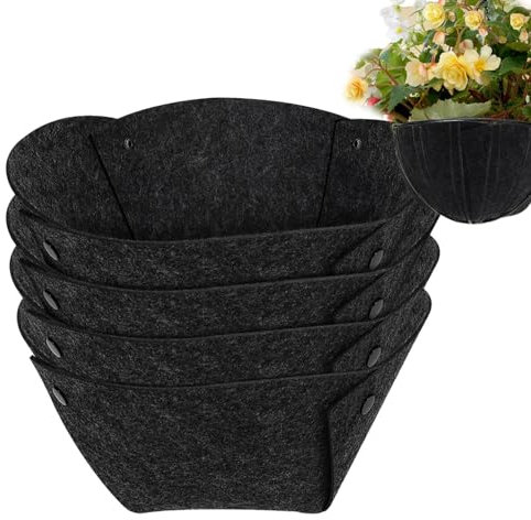 Forros de tela para macetas, forro para macetas colgantes, telas no tejidas de repuesto, apto para exteriores, jardín interior, plantas de pared y flores