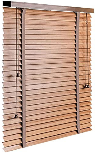 YHKJLYH Echtholz-Jalousien, horizontale Fensterjalousien mit 50-mm-Lamellen, Jalousien für Innenfenster, Raumverdunkelungsjalousien für Esszimmer/Büro/Arbeitszimmer, anpassbar (B100 x H180 cm (39 x