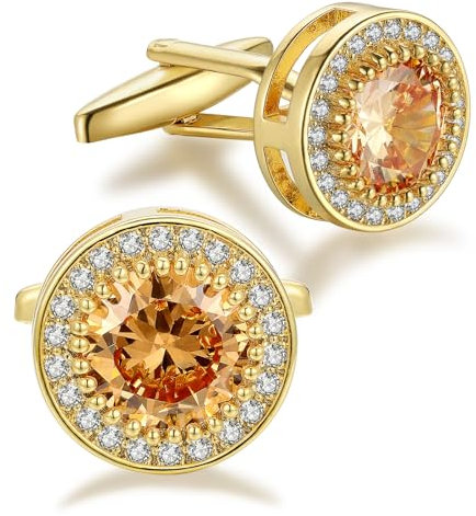 Manschettenknöpfe Zirkonia Herren Kristall Manschettenknopf Cufflinks CZ für Hochzeit Bräutigam Trauzeuge