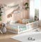 ALAVYA HOME® Titan Bodenbett 140x200 mit Rausfallschutz und Lattenrost - Bett 140x200 aus Buchenholz FSC® zertifizert mit 2 Jahre Garantie - Bett in Weiß für Erwachsene