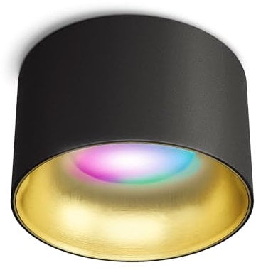 SSC-LUXon Design Deckenspot BAHIO Strahler Gold schwarz - Downlight mit WLAN Smart RGB CCT LED Licht kompatibel mit Alexa, Siri & Google