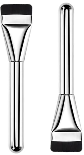2 Pinceles de Maquillaje Ultra Fino para Base, Pinceles Planos para Mujeres y Niñas, Regalos de Belleza