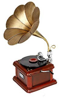 Metal Retro Phonograph Model Vintage Record Player Prop Antique Gramophone Model Home Office Club Bar Decor Ornaments