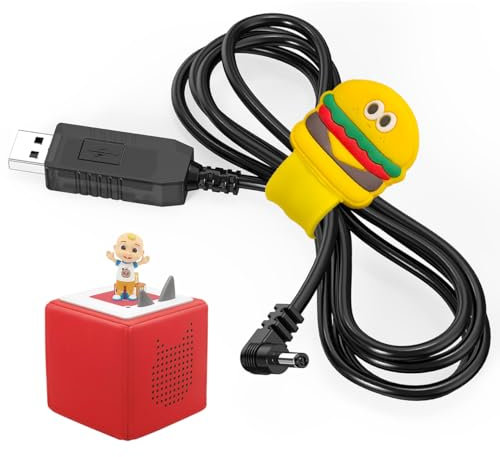 Mellbree 1,5m Ladekabel für Toniebox mit Kabelschneider - Kompatibles Ersatzladegerät für den Tonie Box-Audioplayer (USB auf DC, Schwarz)