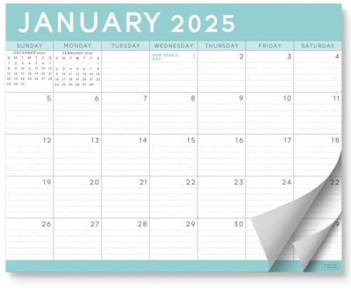 S&O Teal Magnetic Fridge Calendar from January 2025-June 2026 - Tear-Off Refrigerator Calendar to Track Events & Appointments - 18 Month Magnetic Planner for Fridge for Easy Planning-8x10 in.