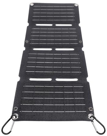 Chargeur de Panneau Solaire Pliable 40 W,Chargeur D'énergie Renouvelable D'urgence Portable Photovoltaïque avec USB 5V pour Téléphones,Tablettes,Camping,Banques,Randonnée,Sac à Dos