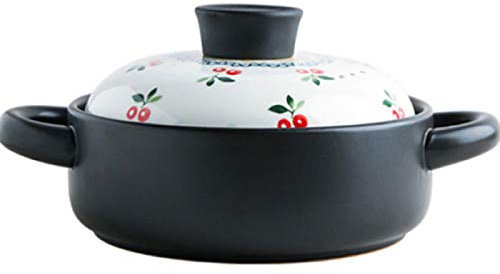 SMBAOFUL Ollas De Terracota para Cocinar Olla De Terracota para Estofado - Antideslizante Y Estable, Cazuelas con Tapas para Horno - Utensilios De Cocina Increíbles, Multicolor-1.5L (Multicolor