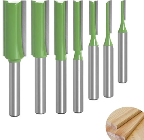 Juego de 7 brocas para fresadora, fresa de ranura de aleación de 6 mm, para cortar madera y trabajos de carpintería DIY.